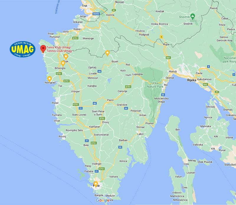 Tenis klub Umag Google maps